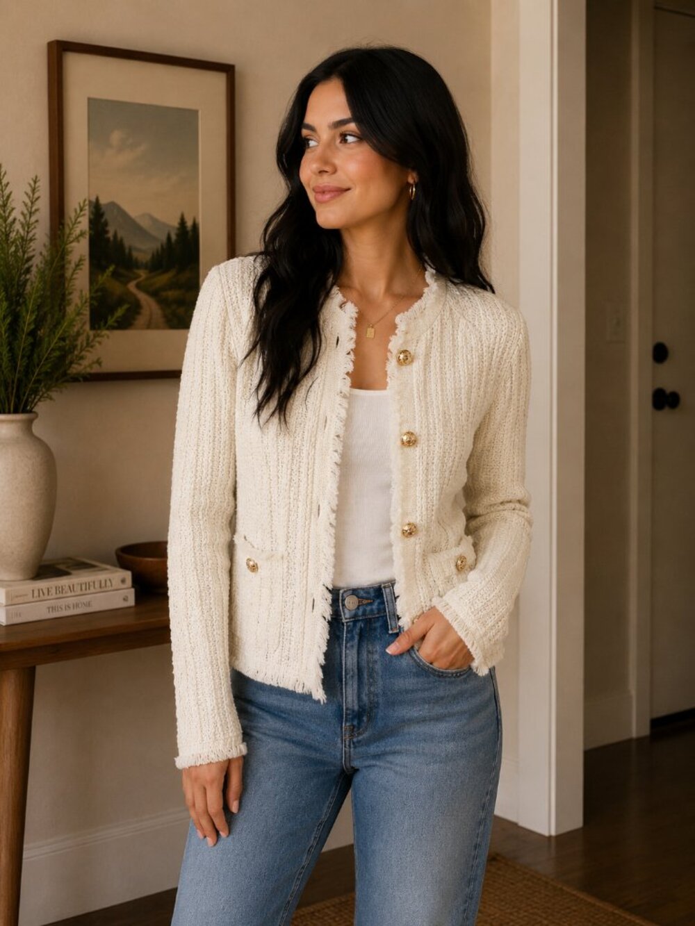 Express Fringe Knit Cardigan
